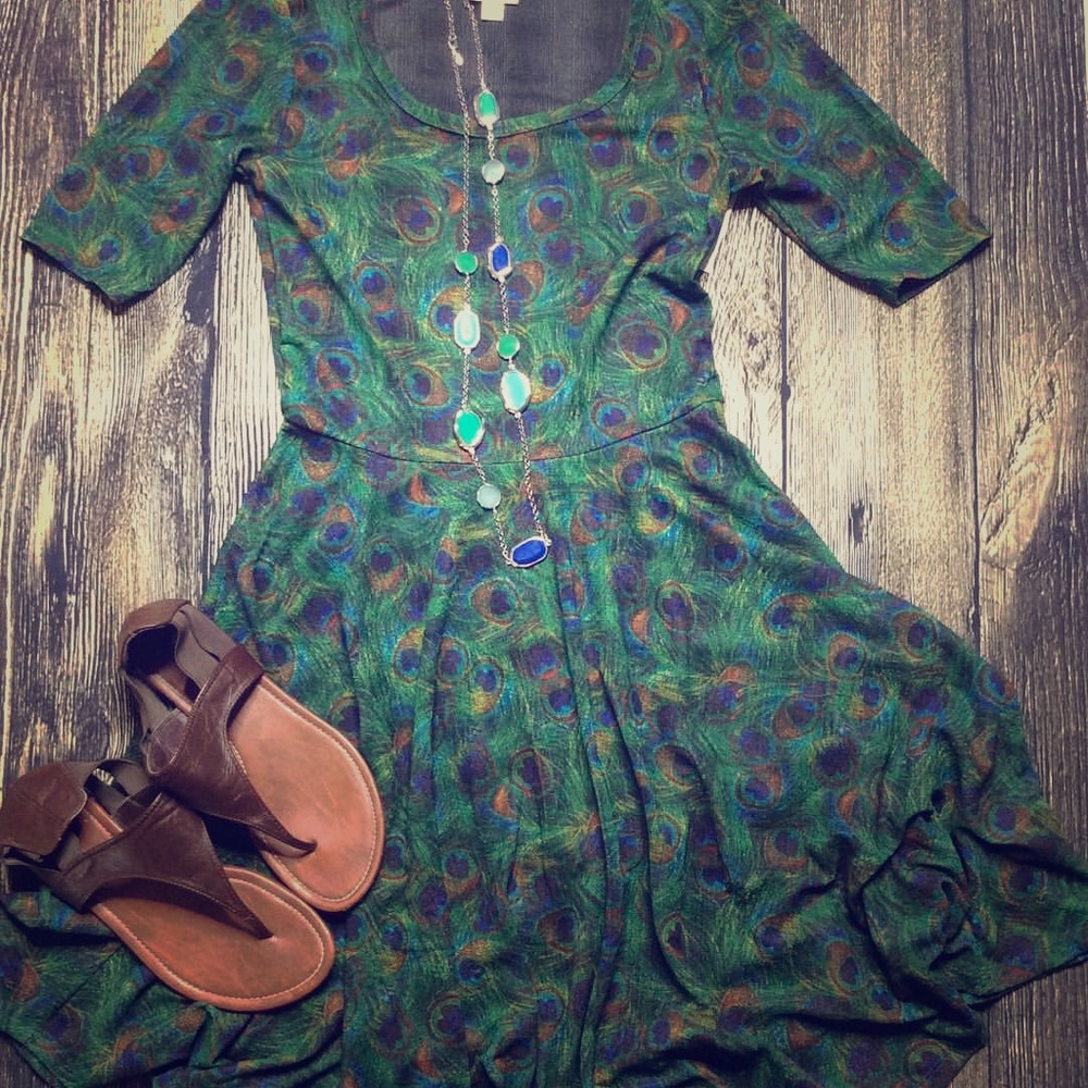 LulaRoe Dress | Nicole | Gorgeous Peacock Pattern